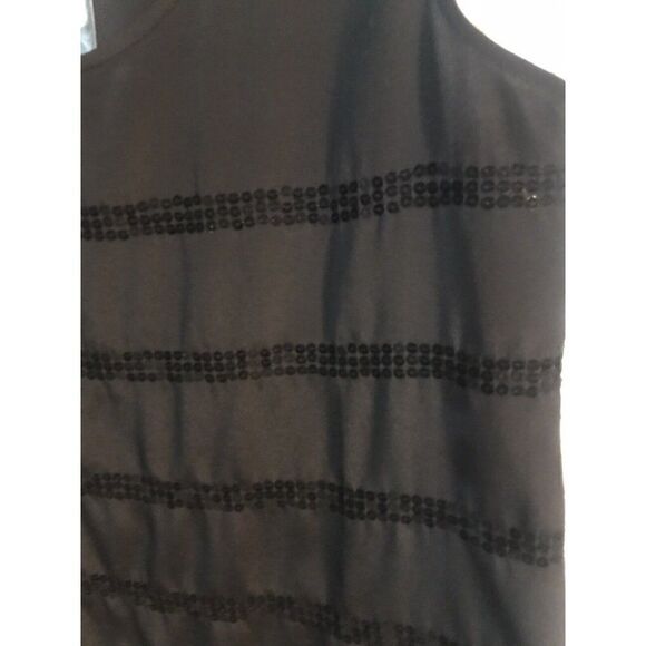 NWT Ann Taylor Loft Black Sequined Striped Tank Shirt Top Small.           W - Picture 2 of 5